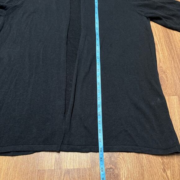 J.Jill Womens Solid Black Open Front Linen Blend Cardigan Sweater Size Large - Picture 10 of 10